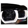 Phares avant angel eyes 3D LED BMW Série 3 E90/E91 05-08 noir pour modèles au xénon