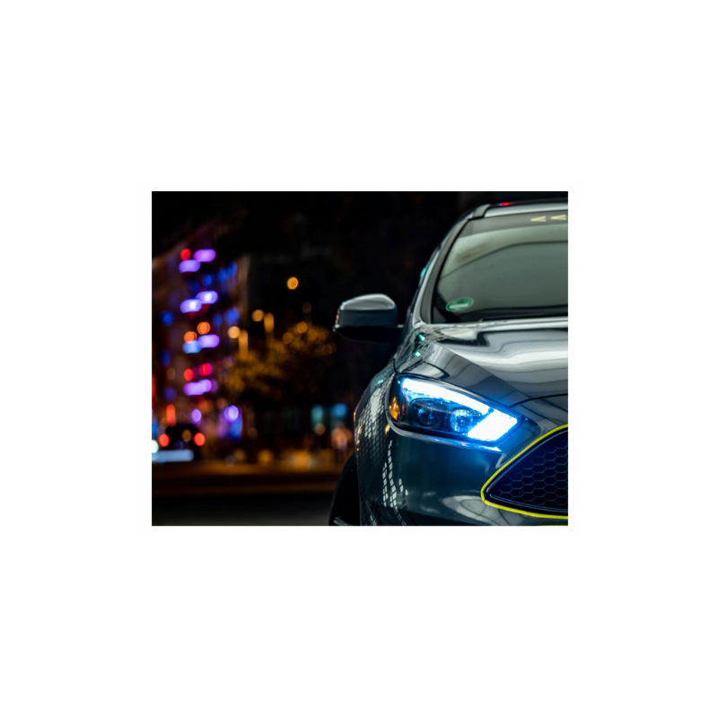 Phares avant LED Ford Focus MK3 Facelift 15-18 avec clignotant dynamique noir tuning
