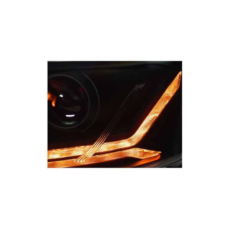 Phares avant LED Audi A6 C6 4F 04-08 noir avec clignotant dynamique pour halogènes d'origine