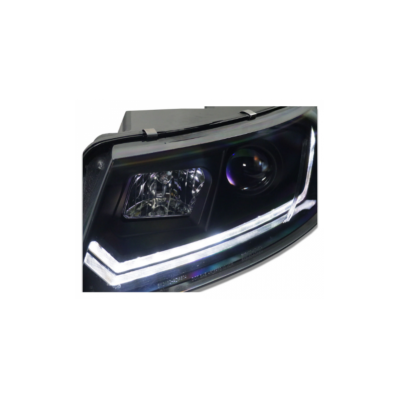 Phares avant LED drl feux de jour Audi A6 C6 4F 04-08 noir avec clignotant dynamique pour Xénon d'origine