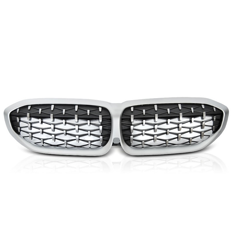Calandre Grille Diamond Silver pour BMW Série 3 G20/G21 19-...