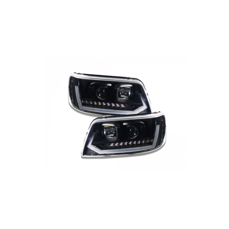 Phares avant LED VW T5 03-09 avec clignotant dynamique noir