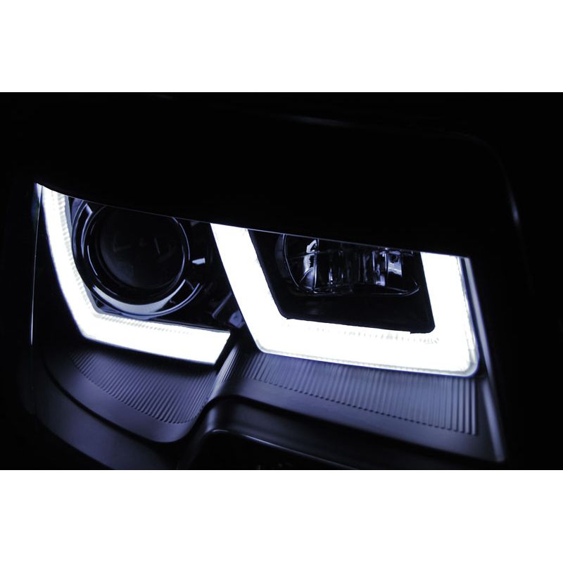 Phares avant LED VW volkswagen T5 fond noir 10-15 ALLUMé
