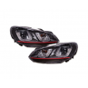 Phares avant LED VW Golf 6 VI avec GTI / R32 DESIGN 08-13 noir/rouge tuning