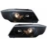 Phares 3D LED Angel Eyes pour BMW Série 3 E90 / E91 (03.2005-08.2008) Noir
