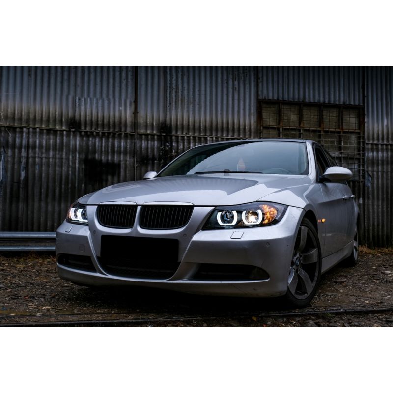 U-LED 3D Headlights Halogen suitable for BMW 3 Series E90 Limousine E91 Touring (03.2005-08.2008) LHD Black