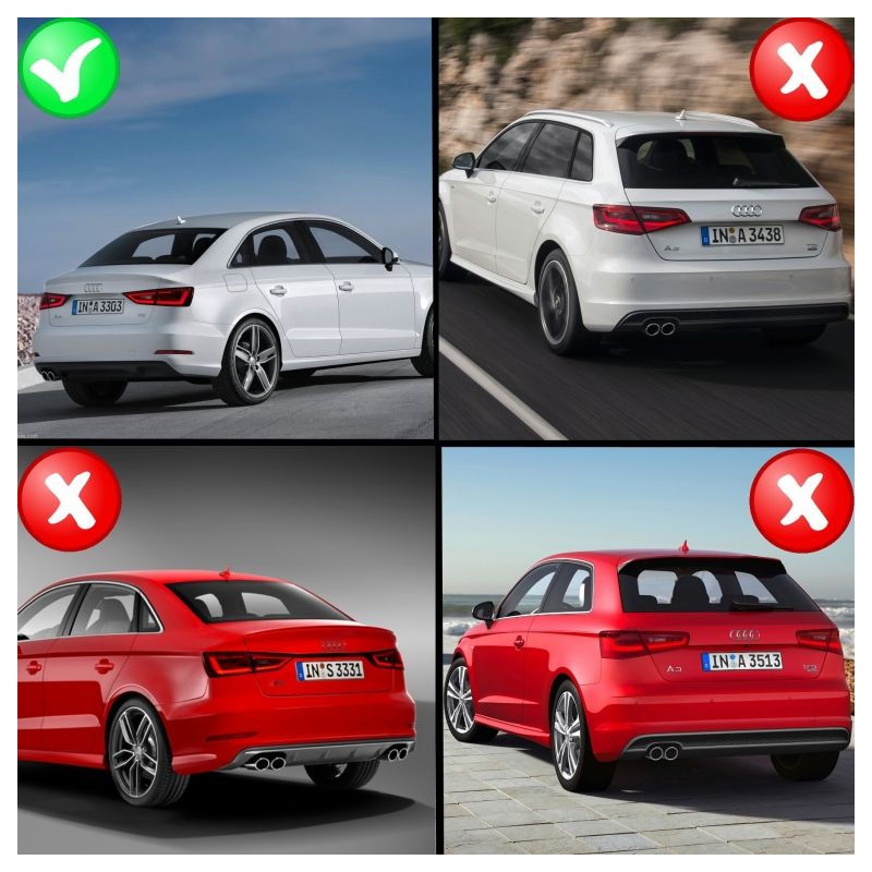 Diffuseur arrière pour Audi A3 8V berline/ cabriolet (2012-2015) look RS3