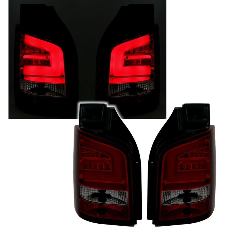 Feux arrière LED VW T5 03-09, rouge fumé