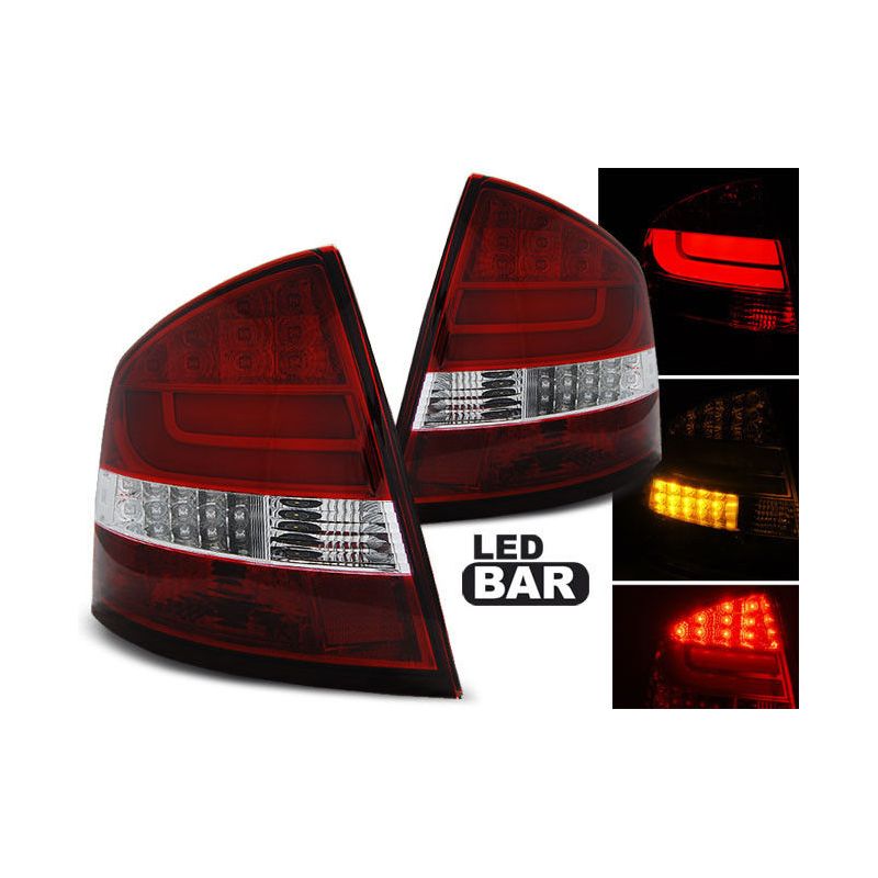 Feux arrière LED Skoda Octavia 2 II 1Z Limousine 04-09 / Facelift 09-13 rouge