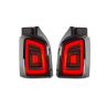 Feux arrière LED VW T5 03-09 / T5 GP 09-14 avec clignotant dynamique noir/fumé/rouge pour coffre double porte)