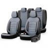 Housse de sièges universel en plein cuir 'Inspire' Noir/Gris - 11-pièces - adapté aux Side-Airbags