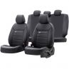 Housse de sièges universel en plein cuir 'Premium' Noir - 11-pièces - adapté aux Side-Airbags