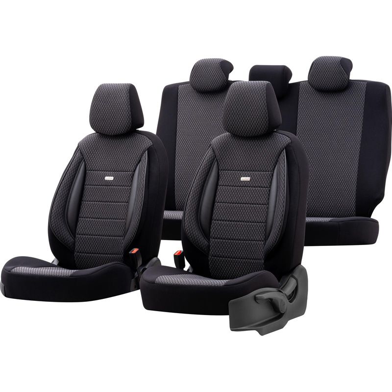Housse de sièges universel en textile 'SelectedFit Sports' Noir - 11-pièces - adapté aux Side-Airbags